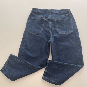 Barrel Leg Denim Jeans Dark Blue 12 High Rise